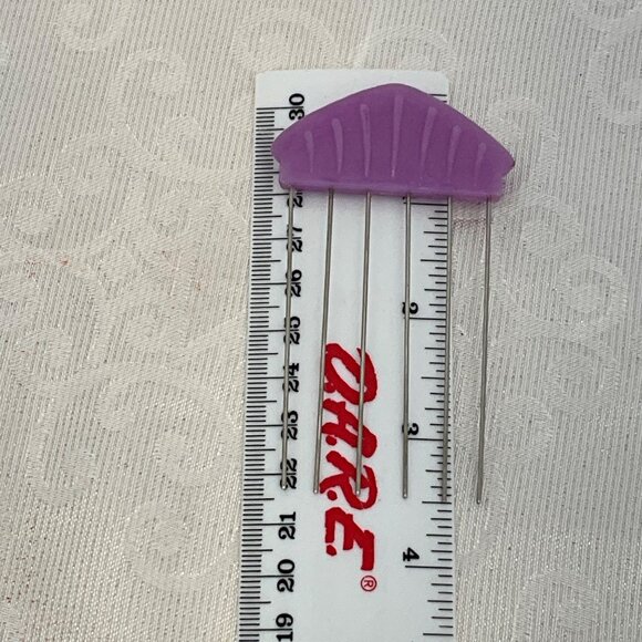 Vintage Purple Teasing Comb w/ Mirror Insert & Stainless‎ Steel Prongs - Picture 5 of 5